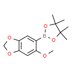 ChemSpider 2D Image | 5-Methoxy-6-(4,4,5,5-tetramethyl-1,3,2-dioxaborolan-2-yl)-1,3-benzodioxole | C14H19BO5