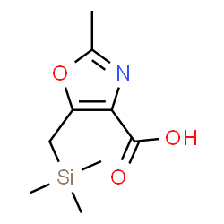 ChemSpider 2D Image | 2-Methyl-5-[(trimethylsilyl)methyl]-1,3-oxazole-4-carboxylic acid | C9H15NO3Si