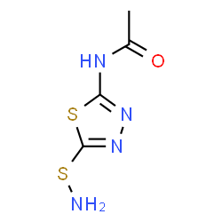 ChemSpider 2D Image | N-[5-(Aminosulfanyl)-1,3,4-thiadiazol-2-yl]acetamide | C4H6N4OS2