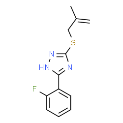 ChemSpider 2D Image | 5-(2-Fluorophenyl)-3-[(2-methyl-2-propen-1-yl)sulfanyl]-1H-1,2,4-triazole | C12H12FN3S