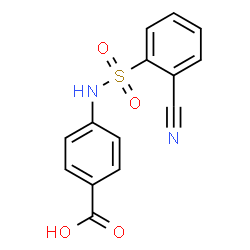 ChemSpider 2D Image | 4-{[(2-Cyanophenyl)sulfonyl]amino}benzoic acid | C14H10N2O4S
