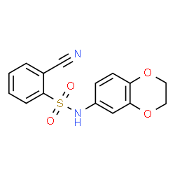 ChemSpider 2D Image | 2-Cyano-N-(2,3-dihydro-1,4-benzodioxin-6-yl)benzenesulfonamide | C15H12N2O4S