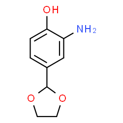 ChemSpider 2D Image | 2-Amino-4-(1,3-dioxolan-2-yl)phenol | C9H11NO3