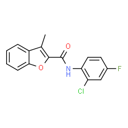 ChemSpider 2D Image | N-(2-Chloro-4-fluorophenyl)-3-methyl-1-benzofuran-2-carboxamide | C16H11ClFNO2