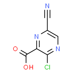 ChemSpider 2D Image | 3-Chloro-6-cyano-2-pyrazinecarboxylic acid | C6H2ClN3O2