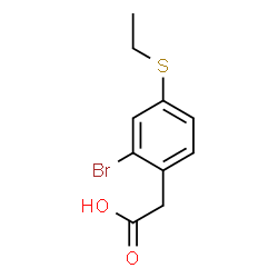 ChemSpider 2D Image | [2-Bromo-4-(ethylsulfanyl)phenyl]acetic acid | C10H11BrO2S