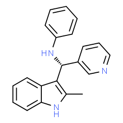 ChemSpider 2D Image | N-[(S)-(2-Methyl-1H-indol-3-yl)(3-pyridinyl)methyl]aniline | C21H19N3