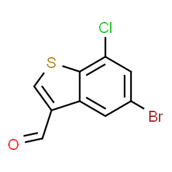 ChemSpider 2D Image | 5-Bromo-7-chloro-1-benzothiophene-3-carbaldehyde | C9H4BrClOS