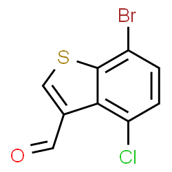 ChemSpider 2D Image | 7-Bromo-4-chloro-1-benzothiophene-3-carbaldehyde | C9H4BrClOS