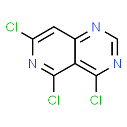 ChemSpider 2D Image | 4,5,7-Trichloropyrido[4,3-d]pyrimidine | C7H2Cl3N3