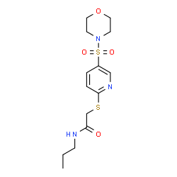 ChemSpider 2D Image | 2-{[5-(4-Morpholinylsulfonyl)-2-pyridinyl]sulfanyl}-N-propylacetamide | C14H21N3O4S2