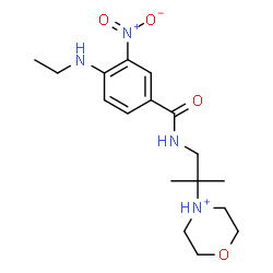 ChemSpider 2D Image | 4-(1-{[4-(Ethylamino)-3-nitrobenzoyl]amino}-2-methyl-2-propanyl)morpholin-4-ium | C17H27N4O4