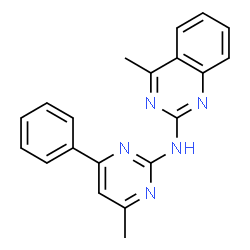 ChemSpider 2D Image | 4-Methyl-N-(4-methyl-6-phenyl-2-pyrimidinyl)-2-quinazolinamine | C20H17N5