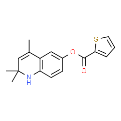 ChemSpider 2D Image | 2,2,4-Trimethyl-1,2-dihydro-6-quinolinyl 2-thiophenecarboxylate | C17H17NO2S