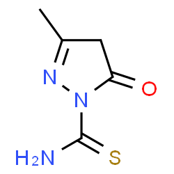 ChemSpider 2D Image | 3-Methyl-5-oxo-4,5-dihydro-1H-pyrazole-1-carbothioamide | C5H7N3OS