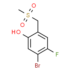 ChemSpider 2D Image | 5-Bromo-4-fluoro-2-[(methylsulfonyl)methyl]phenol | C8H8BrFO3S