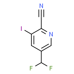 ChemSpider 2D Image | 5-(Difluoromethyl)-3-iodo-2-pyridinecarbonitrile | C7H3F2IN2
