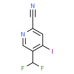 ChemSpider 2D Image | 5-(Difluoromethyl)-4-iodo-2-pyridinecarbonitrile | C7H3F2IN2