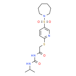 ChemSpider 2D Image | 2-{[5-(1-Azepanylsulfonyl)-2-pyridinyl]sulfanyl}-N-(isopropylcarbamoyl)acetamide | C17H26N4O4S2