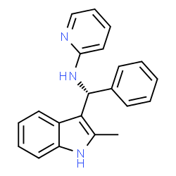 ChemSpider 2D Image | N-[(R)-(2-Methyl-1H-indol-3-yl)(phenyl)methyl]-2-pyridinamine | C21H19N3