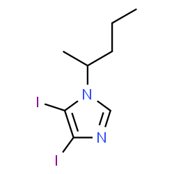 ChemSpider 2D Image | 4,5-Diiodo-1-(2-pentanyl)-1H-imidazole | C8H12I2N2