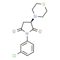 ChemSpider 2D Image | (3R)-1-(3-Chlorophenyl)-3-(4-thiomorpholinyl)-2,5-pyrrolidinedione | C14H15ClN2O2S