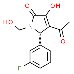 ChemSpider 2D Image | (5S)-4-Acetyl-5-(3-fluorophenyl)-3-hydroxy-1-(hydroxymethyl)-1,5-dihydro-2H-pyrrol-2-one | C13H12FNO4