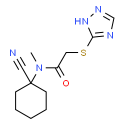 ChemSpider 2D Image | N-(1-Cyanocyclohexyl)-N-methyl-2-(1H-1,2,4-triazol-5-ylsulfanyl)acetamide | C12H17N5OS