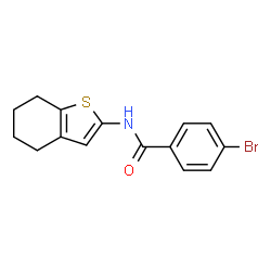 ChemSpider 2D Image | 4-Bromo-N-(4,5,6,7-tetrahydro-1-benzothiophen-2-yl)benzamide | C15H14BrNOS