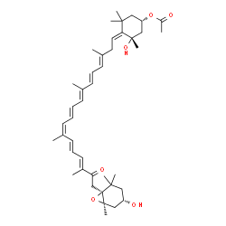 ChemSpider 2D Image | (3S,3'S,5R,5'S,6S,6'Z,13cis)-3,5'-Dihydroxy-8-oxo-5,5',6,7,8,8'-hexahydro-5,6-epoxy-beta,beta-caroten-3'-yl acetate | C42H60O6