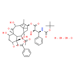 ChemSpider 2D Image | (3xi,5beta,7beta,10beta,13alpha)-4-Acetoxy-1,7,10-trihydroxy-13-{[(2R,3S)-2-hydroxy-3-({[(2-methyl-2-propanyl)oxy]carbonyl}amino)-3-phenylpropanoyl]oxy}-9-oxo-5,20-epoxytax-11-en-2-yl benzoate trihydr
ate | C43H59NO17