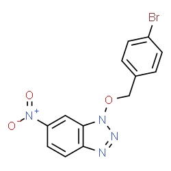 ChemSpider 2D Image | 1-[(4-Bromobenzyl)oxy]-6-nitro-1H-benzotriazole | C13H9BrN4O3
