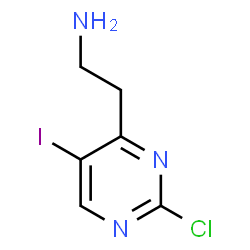 ChemSpider 2D Image | 2-(2-Chloro-5-iodo-4-pyrimidinyl)ethanamine | C6H7ClIN3