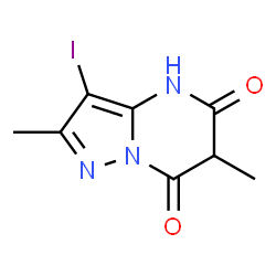 ChemSpider 2D Image | 3-Iodo-2,6-dimethylpyrazolo[1,5-a]pyrimidine-5,7(4H,6H)-dione | C8H8IN3O2