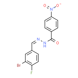 ChemSpider 2D Image | N'-[(Z)-(3-Bromo-4-fluorophenyl)methylene]-4-nitrobenzohydrazide | C14H9BrFN3O3