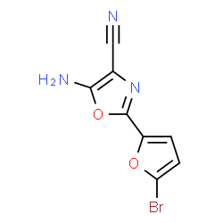 ChemSpider 2D Image | 5-Amino-2-(5-bromo-2-furyl)-1,3-oxazole-4-carbonitrile | C8H4BrN3O2