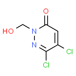 ChemSpider 2D Image | 5,6-Dichloro-2-(hydroxymethyl)-3(2H)-pyridazinone | C5H4Cl2N2O2