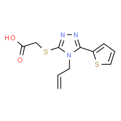 ChemSpider 2D Image | {[4-Allyl-5-(2-thienyl)-4H-1,2,4-triazol-3-yl]sulfanyl}acetic acid | C11H11N3O2S2