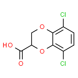ChemSpider 2D Image | 5,8-Dichloro-2,3-dihydro-1,4-benzodioxine-2-carboxylic acid | C9H6Cl2O4