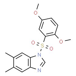 ChemSpider 2D Image | 1-[(2,5-Dimethoxyphenyl)sulfonyl]-5,6-dimethyl-1H-benzimidazole | C17H18N2O4S