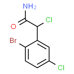 ChemSpider 2D Image | 2-(2-Bromo-5-chlorophenyl)-2-chloroacetamide | C8H6BrCl2NO