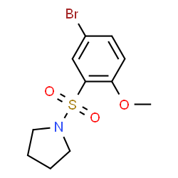 ChemSpider 2D Image | 1-(5-bromo-2-methoxybenzenesulfonyl)pyrrolidine | C11H14BrNO3S