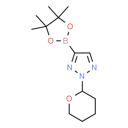 ChemSpider 2D Image | 2-(Tetrahydro-2H-pyran-2-yl)-4-(4,4,5,5-tetramethyl-1,3,2-dioxaborolan-2-yl)-2H-1,2,3-triazole | C13H22BN3O3