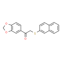 ChemSpider 2D Image | 1-(1,3-Benzodioxol-5-yl)-2-(2-naphthylsulfanyl)ethanone | C19H14O3S
