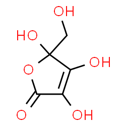 ChemSpider 2D Image | 3,4,5-Trihydroxy-5-(hydroxymethyl)-2(5H)-furanone | C5H6O6