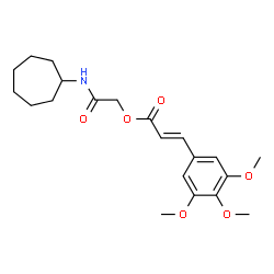 ChemSpider 2D Image | 2-(Cycloheptylamino)-2-oxoethyl (2E)-3-(3,4,5-trimethoxyphenyl)acrylate | C21H29NO6