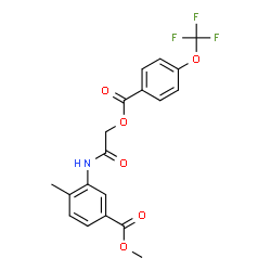 ChemSpider 2D Image | Methyl 4-methyl-3-[({[4-(trifluoromethoxy)benzoyl]oxy}acetyl)amino]benzoate | C19H16F3NO6