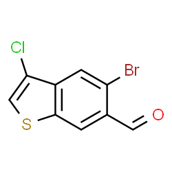 ChemSpider 2D Image | 5-Bromo-3-chloro-1-benzothiophene-6-carbaldehyde | C9H4BrClOS