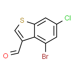 ChemSpider 2D Image | 4-Bromo-6-chloro-1-benzothiophene-3-carbaldehyde | C9H4BrClOS