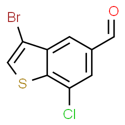 ChemSpider 2D Image | 3-Bromo-7-chloro-1-benzothiophene-5-carbaldehyde | C9H4BrClOS